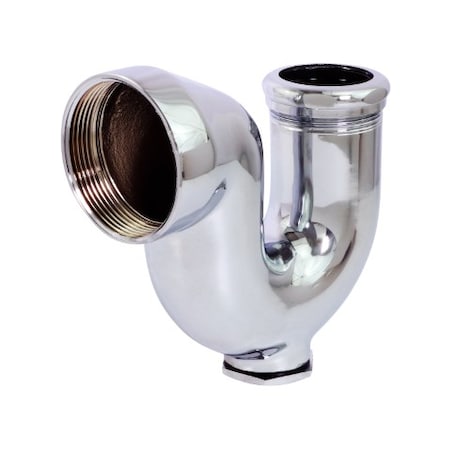 Everflow NY Regular Trap w/Drain Plug for Tubular Drain Applications, Chrome Plated Brass 2"x1-1/2" 2112A